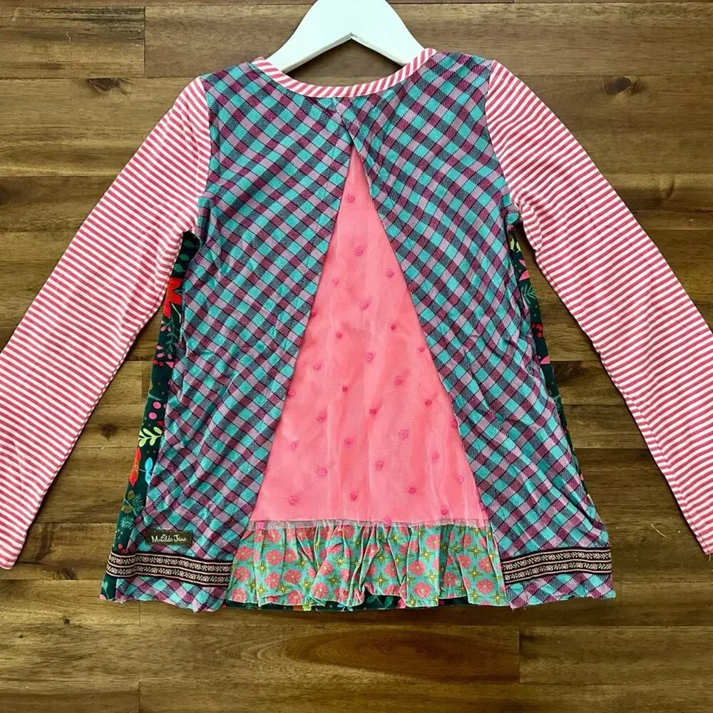 Matilda Jane Once Upon A Time Hundred Years Tunic Top 8 Green Floral Christmas